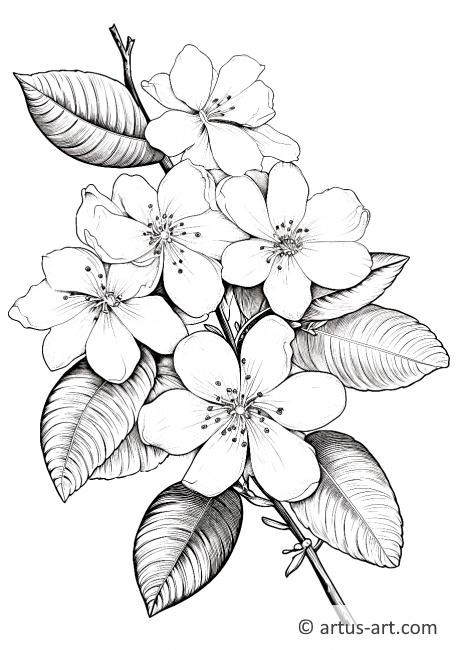 Página para colorear de flores de pomelo